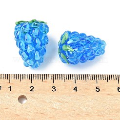 手作りランプワークビーズ  ブドウ  ディープスカイブルー  21~24x15~17mm  穴：1.8mm&nbsp;LAMP-U004-07C