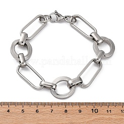 Tarnish Resistant 304 Stainless Steel Oval Link Chain Bracelets&nbsp;BJEW-I293-03P