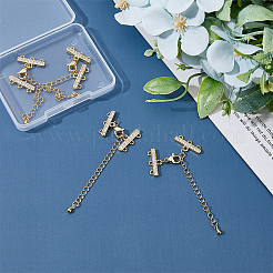 4 Sets Brass Micro Pave Cubic Zirconia Chain Extender&nbsp;KK-HY0003-15