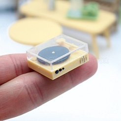 プラスチック製レコードプレーヤーのミニモデル  マイクロランドスケープドールハウスアクセサリー  小道具の装飾のふりをする  きいろ  27mm&nbsp;PW-WGAF392-01