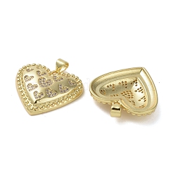 Brass Micro Pave Clear Cubic Zirconia Pendants&nbsp;KK-H466-08G-03