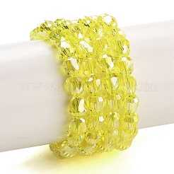 電気メッキガラスビーズセット  多面カット  鐘  きいろ  4x3.5~4mm  穴：1mm  約98個/連  13.70''（34.8センチメートル）&nbsp;EGLA-D030-T4mm-B04