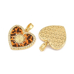 Brass Micro Pave Clear Cubic Zirconia Pendants&nbsp;CU-CBA415D-11G-03