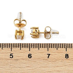 304 Stainless Steel Rhinestone Stud Earrings&nbsp;EJEW-G423-16G-01
