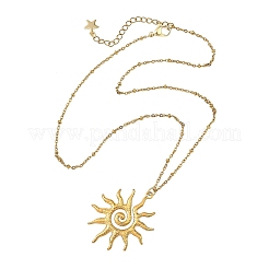 304 Stainless Steel Sun Pendant Satellite Chain Necklaces&nbsp;NJEW-JN06507