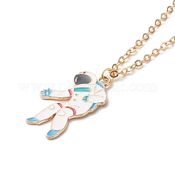 Alloy Enamel Planet & Astronaut Pendant Necklace Set&nbsp;NJEW-JN03622