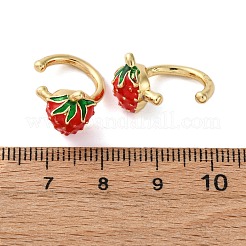 Brass Enamel Cuff Earrings&nbsp;EJEW-U062-01B-G
