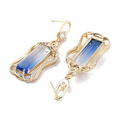 Brass Micro Pave Cubic Zirconia Dangle Stud Earrings&nbsp;EJEW-Q800-31KCG