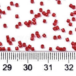 Fgb 11/0グレードaガラスシードビーズ  シリンダー  均一なシードビーズサイズ  焼き付け塗料  レッド  1.5x1mm  穴：0.5mm  約2000個/10g&nbsp;X-SEED-S030-1016