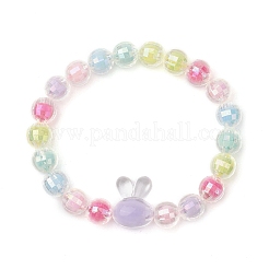 子供用ラウンドアクリルビーズストレッチブレスレット  カラフル  内径：1-3/4~2インチ（4.5~5cm）  1個/スタイル&nbsp;BJEW-JB11558-02