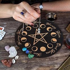 星型振り子ボードのダウジング占いキット（DIY）  天然蛍石の弾丸ペンダントを含む  木の振り子板  304ステンレススチールアズキチェーンネックレス  3個/セット&nbsp;DIY-CN0002-36