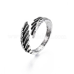 Double Wing Alloy Open Cuff Ring for Men Women&nbsp;RJEW-T009-31AS