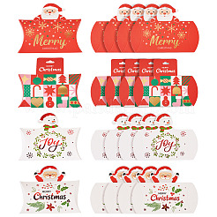 20Pcs 4 Styles Christmas Theme Paper Pillow Gift Boxes&nbsp;CON-TA0001-25