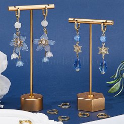 12 個真鍮マイクロパヴェクリアキュービックジルコニアフープピアスパーツ  水平ループ付き  18KGP本金メッキ  16x14x2mm  穴：1.2mm  ピン：1x0.6mm&nbsp;ZIRC-SC0001-28