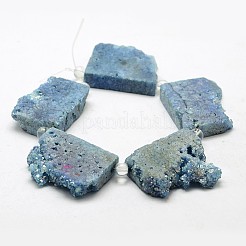Electroplated Natural Druzy Crystal Beads Strands&nbsp;G-N0257-05
