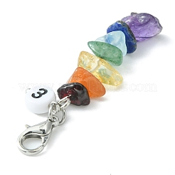 Chakra Natural Gemstone Chips Pendant Decoration&nbsp;HJEW-JM01081