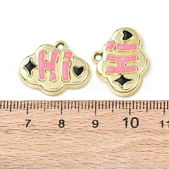 合金エナメルチャーム  クラウドのチャーム  ラックめっき  長持ちメッキ  ゴールドカラー  17x21.5x4mm  穴：1.8mm&nbsp;ENAM-K076-23G