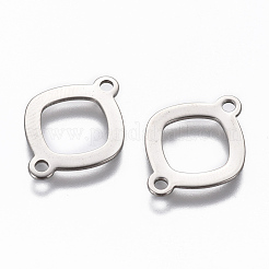 変色しにくい201ステンレススチールリンクコネクター  菱形  ステンレス鋼色  19x14x0.8mm  穴：1.6mm&nbsp;LS-STAS-L234-100P
