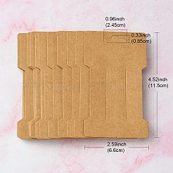 クラフト紙のヘアクリップディスプレイカード  ヘアボウホルダーカード  ヘアアクセサリー用品  バリーウッド  11.5x6.6x0.03cm  穴：24.5x8.5mm&nbsp;DIY-YW0007-32