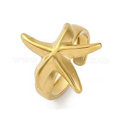 Stafish 304 Stainless Steel Open Cuff Rings for Women&nbsp;RJEW-F174-01G
