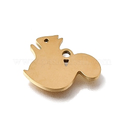 ステンレススチールチャーム201個  リスのチャーム  18KGP本金メッキ  12x14x1mm  穴：1.3mm&nbsp;SA-CBA5D64-10G
