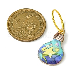 合金プリントペンダント  電球  ミックスカラー  28x17x2mm  10個/セット&nbsp;PALLOY-JF02510