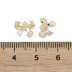 Brass Micro Pave Clear Cubic Zirconia Pendants&nbsp;KK-K351-46A-G