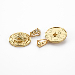Brass Micro Pave Cubic Zirconia Pendants&nbsp;KK-Q252-047-NF