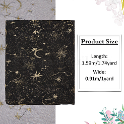 Star Moon Pattern Polyester Lace Mesh Fabric&nbsp;DIY-WH0504-195B