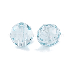 K9ガラス模造オーストリアクリスタルビーズ  多面カット  ラウンド  ライトブルー  6mm  穴：1mm&nbsp;GLAA-H024-17A-27