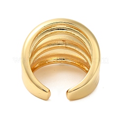 女性用3層真鍮オープンカフリング  カドミウムフリー＆鉛フリー  ゴールドカラー  20.5mm  調整可能&nbsp;RJEW-A046-08G