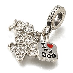 Rack Plating Alloy Enamel European Dangle Charms&nbsp;PALLOY-A009-12P