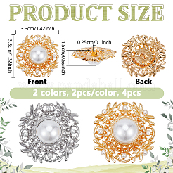 4Pcs 2 Colors 1-Hole Alloy Shank Buttons&nbsp;FIND-NB0006-76