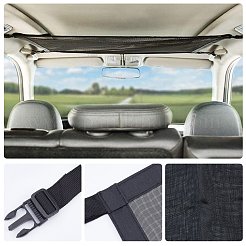 天井カーゴネットポケット  車のルーフロングトリップ収納バッグ  雑貨インテリアアクセサリー  ブラック  82x56cm&nbsp;AJEW-WH0115-10