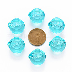 透明なアクリルパーツ  多面カット  3のdリンゴ  ライトブルー  17.5x19x18mm  穴：2mm  約173個/500g&nbsp;TACR-T024-05B-946