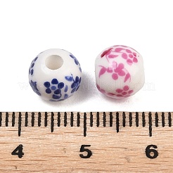 Printed Floral Printed Porcelain Beads&nbsp;PORC-T137-01C