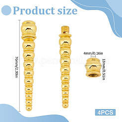 合金エンドキャップ4個  コーン  ゴールドカラー  76x13mm&nbsp;DIY-MA0006-67G-02