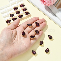 プレシオサ® マキシマ クリスタル 縫い付けカップ  マルチ連リンク  チェコクリスタル  真鍮製爪付き台座付き  719 37 414 バロック梨  ゴールドカラー  アメジスト 20050 個  14x10mm&nbsp;Y-PRC-SD14-20050-G