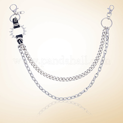 1Pc Alloy Double Layer Chain Belts for Pants&nbsp;AJEW-GF0011-93A