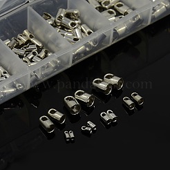 1ボックスに混合プラチナメッキ真鍮コード終了  ニッケルフリー  4~8x2~5mm  穴：0.8~3mm  1.2~4mm内径  約180個/箱&nbsp;KK-X0061-P-NF-B