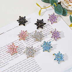 5 Pairs 5 Colors 3D Flower Cubic Zirconia Stud Earrings&nbsp;EJEW-FI0001-76