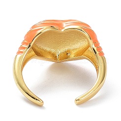 Brass Enamel Cuff Rings&nbsp;RJEW-P023-21G