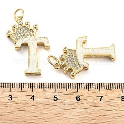 Brass Micro Pave Clear Cubic Zirconia Pendants&nbsp;KK-G498-01T-02