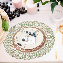 Polyester Lace Table Mat&nbsp;AJEW-TADJ0001-21D