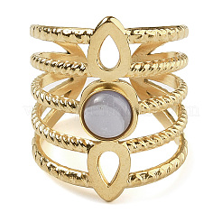 Natural Blue Lace Agate Finger Rings&nbsp;RJEW-U027-08G-01