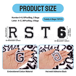 4 Bags 72Pcs Polyester Thread Cloth Patch&nbsp;PATC-TA0001-33