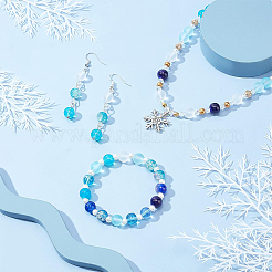 24 Color Imitation Pearl & Crackle & Transparent & Opaque Glass Beads&nbsp;GLAA-PH0002-89B