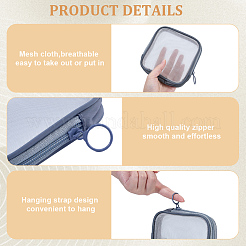 4Pcs Nylon Mesh and Polyester Fiber Cosmetic Zipper Storage Clutch Bags&nbsp;ABAG-CN0001-57B