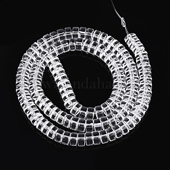 透明ガラスビーズ連売り  フラットラウンド  透明  6~6.5x3~3.5mm  穴：0.8mm  約114~116個/連  14.76~14.96インチ（37.5~38cm）&nbsp;LS-GLAA-N028-3x6mm-01