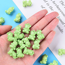 オペークアクリルパーツ  クマ  薄緑  20x13.5x10.5mm  穴：1.4mm  約400個/500g&nbsp;MACR-S373-113-A01
